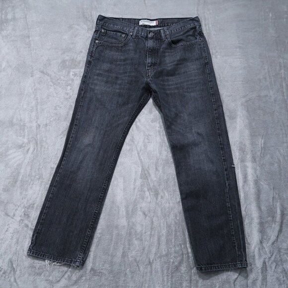 Levi's Other - Levis 505 Jeans Mens 34x30 Black Straight Fit Whiskering Preppy Edgy Goth 36x30